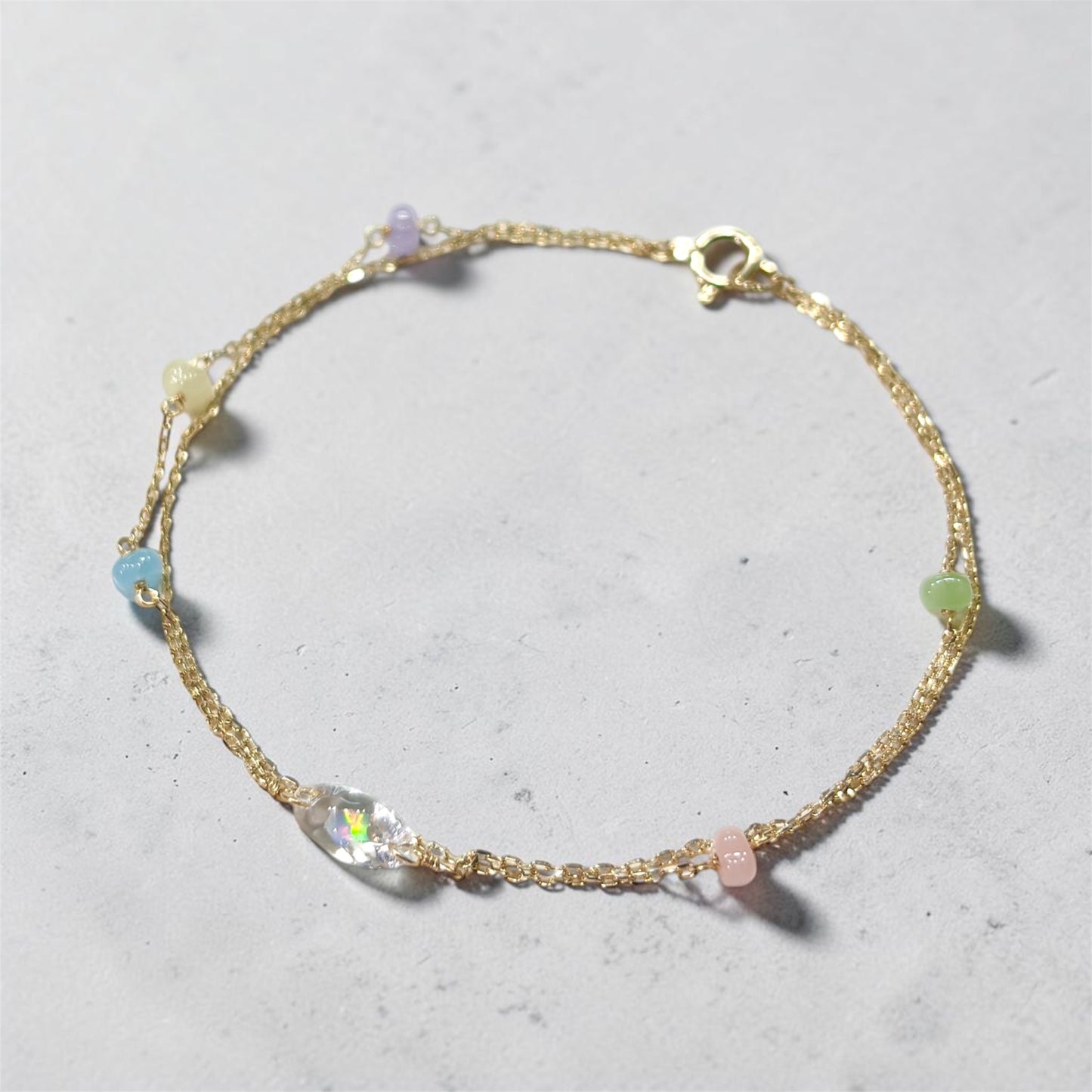 macaron 2 Line Bracelet K10YG